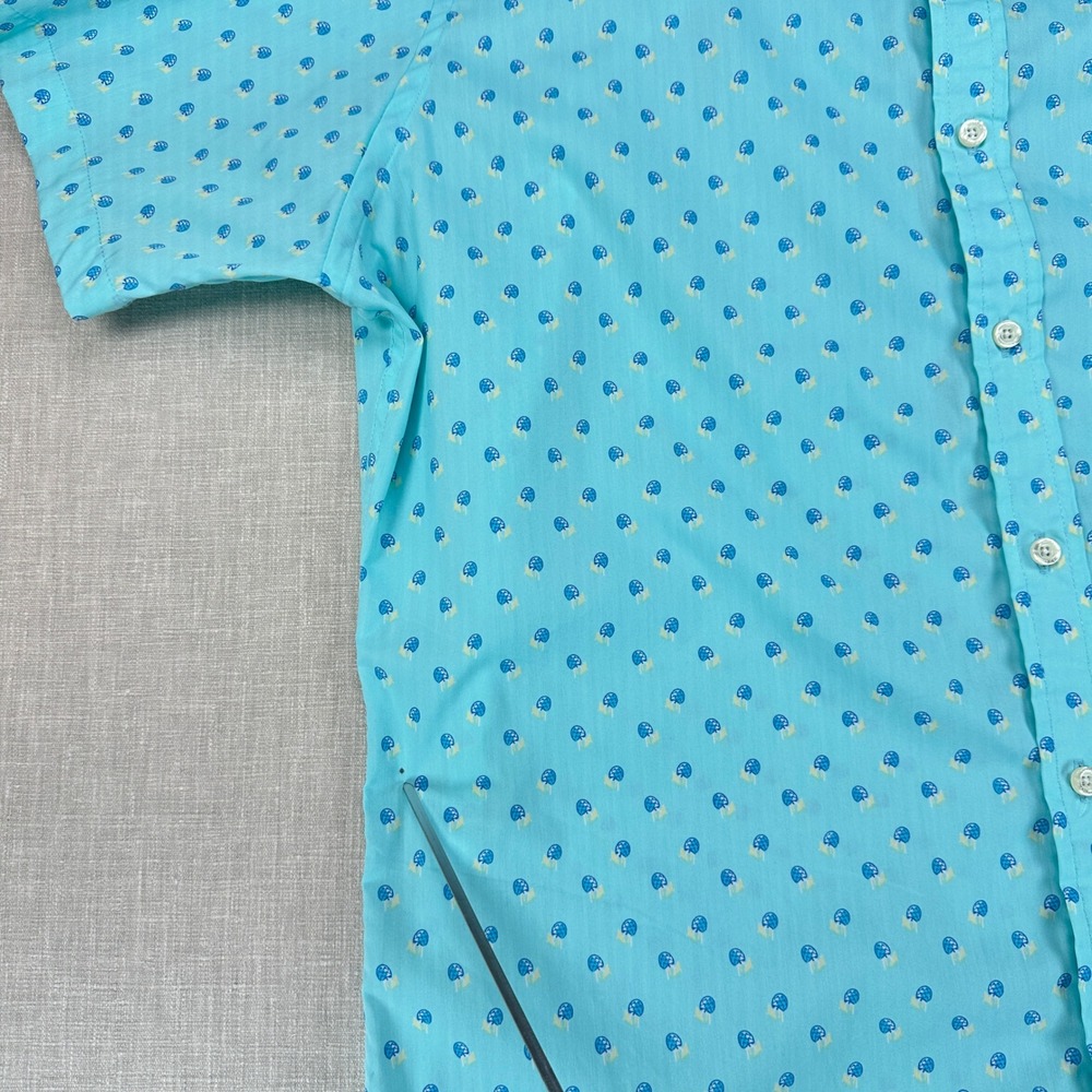 IZOD Button Down Shirt Mens XL Turquoise Blue Tropical Drink All Over Print - Picture 9 of 9